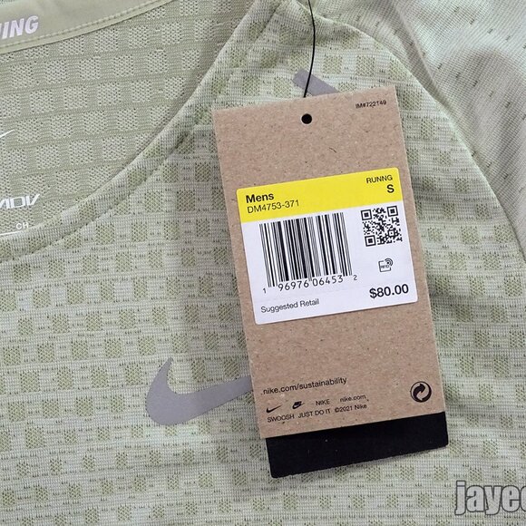 $80 NIKE ADV TECHKNIT ULTRA RUNNING SHIRT DM4753-371 OLIVE AURA/SEA GLASS S - Picture 8 of 8